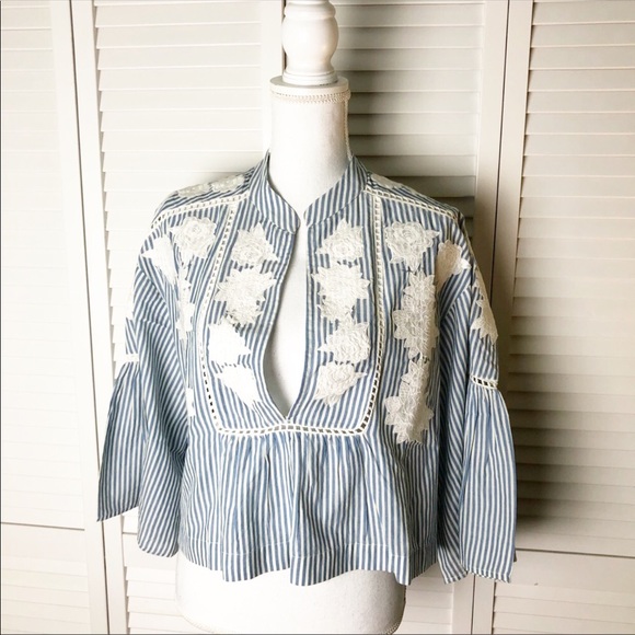 NEW Free People Liya Embroidered Tunic Top Sm/med - Picture 3 of 8